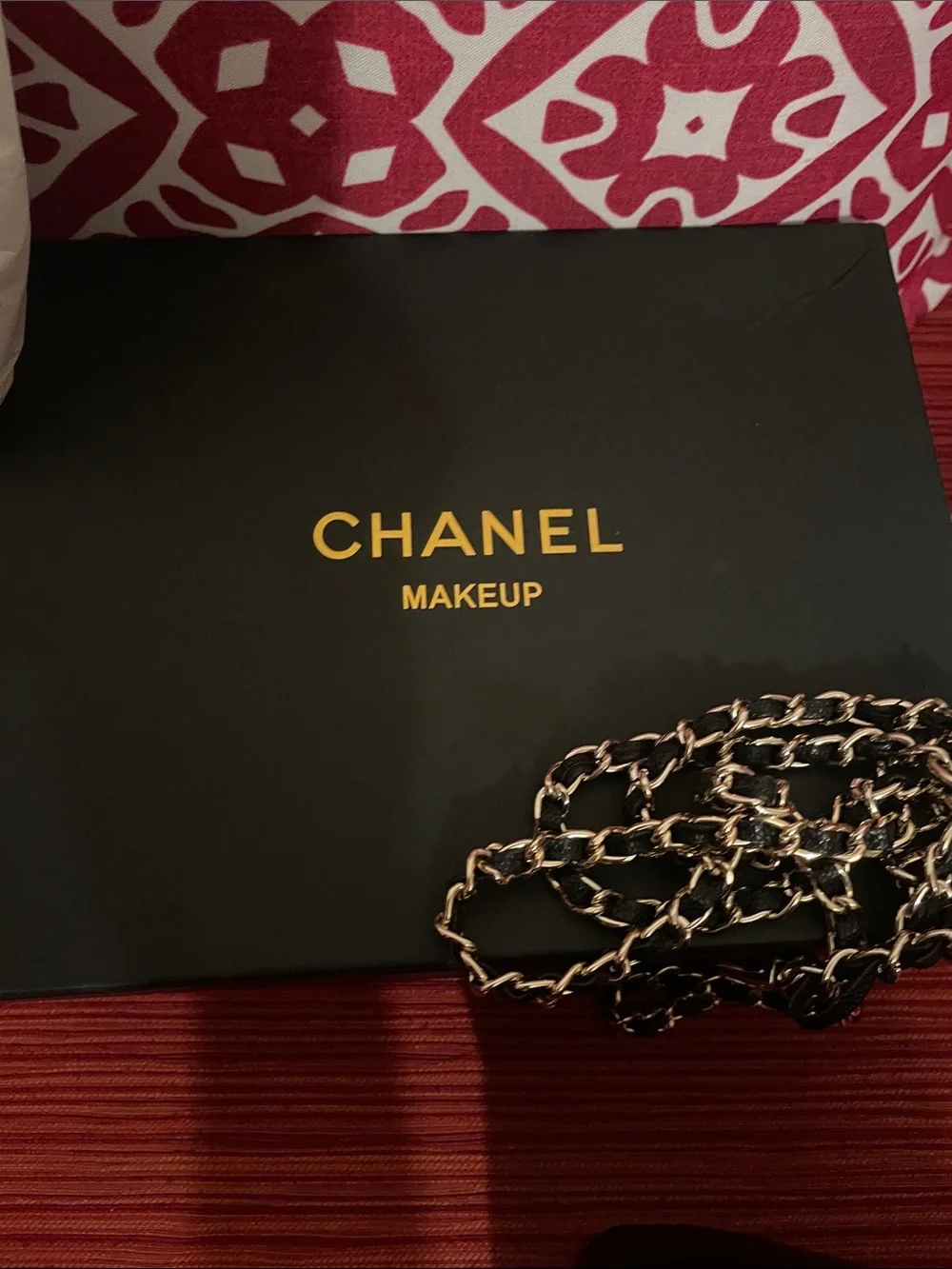 Make up Black Quilted Bucket Bag with Gold Hardware